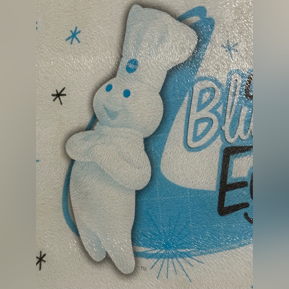 Pillsbury Doughboy Glass Cutting Board Kitchen Blue Eyes 2007 USED POOR *STAINED - Picture 8 of 15